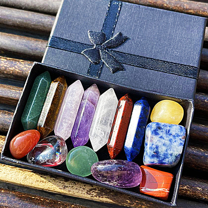 Naturstein (Kristalle), Set aus 14 Stück als Geschenk