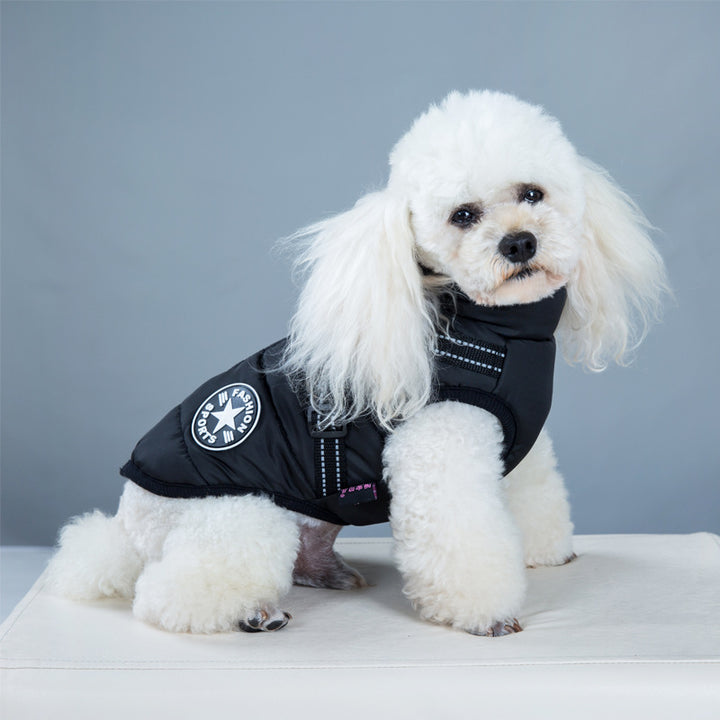 Warmer sportlicher Winter Hunde Mantel mit Harness XS - 4XL