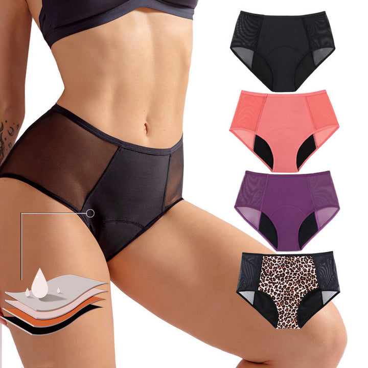 4-lagige Periode Unterhose mit hohem Bund und Mesch Einsatz; XS - 6XL