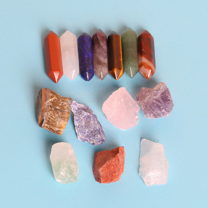 Naturstein (Kristalle), Set aus 14 Stück als Geschenk